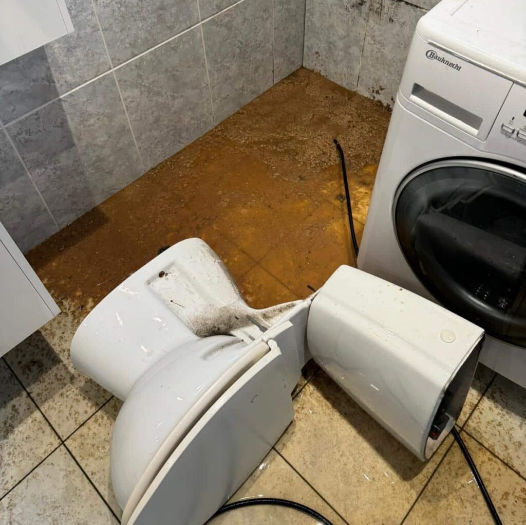 WC bouché nécessitant une intervention urgente